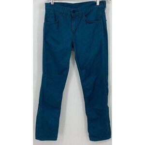Levi Strauss 511 Men Pants Size 29 X 30 Blue Green Mid Rise Button Zip Straight